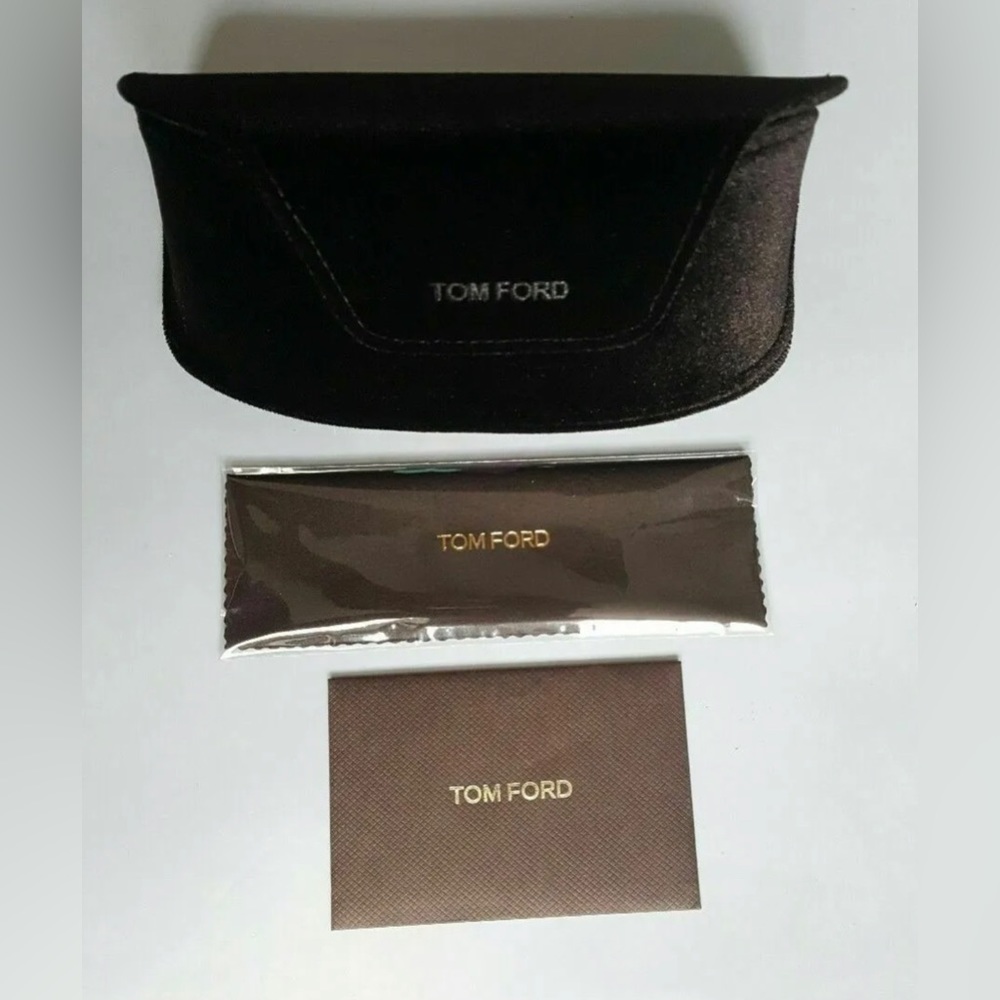 NEW Tom Ford Sunglasses Eyeglasses Large Dark Brown Velvet Case Large Tissue